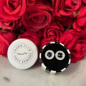 Thomas Sabo 925 Silver Earrings with Deep Blue Stone